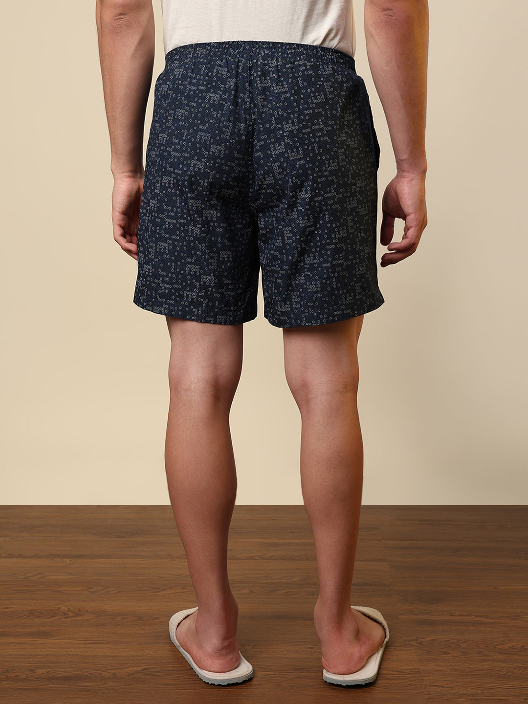 Sleepz Men Blue Printed Regular Fit Cotton Boxer