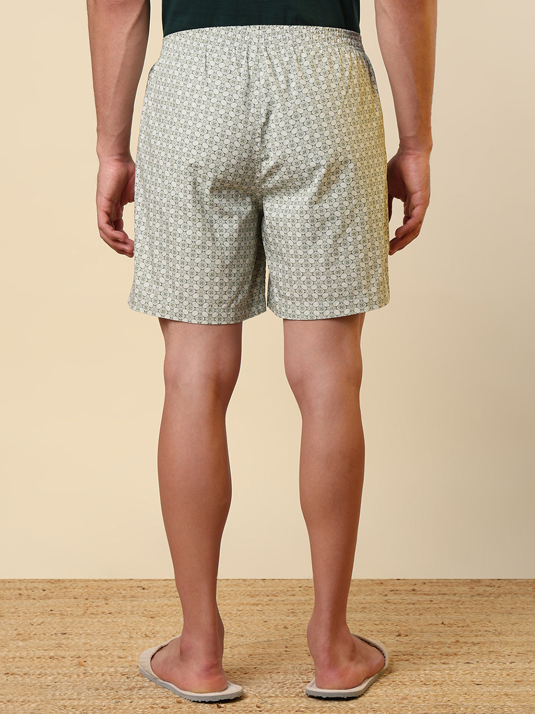 Sleepz Men Green Printed Regular Fit Cotton Boxer