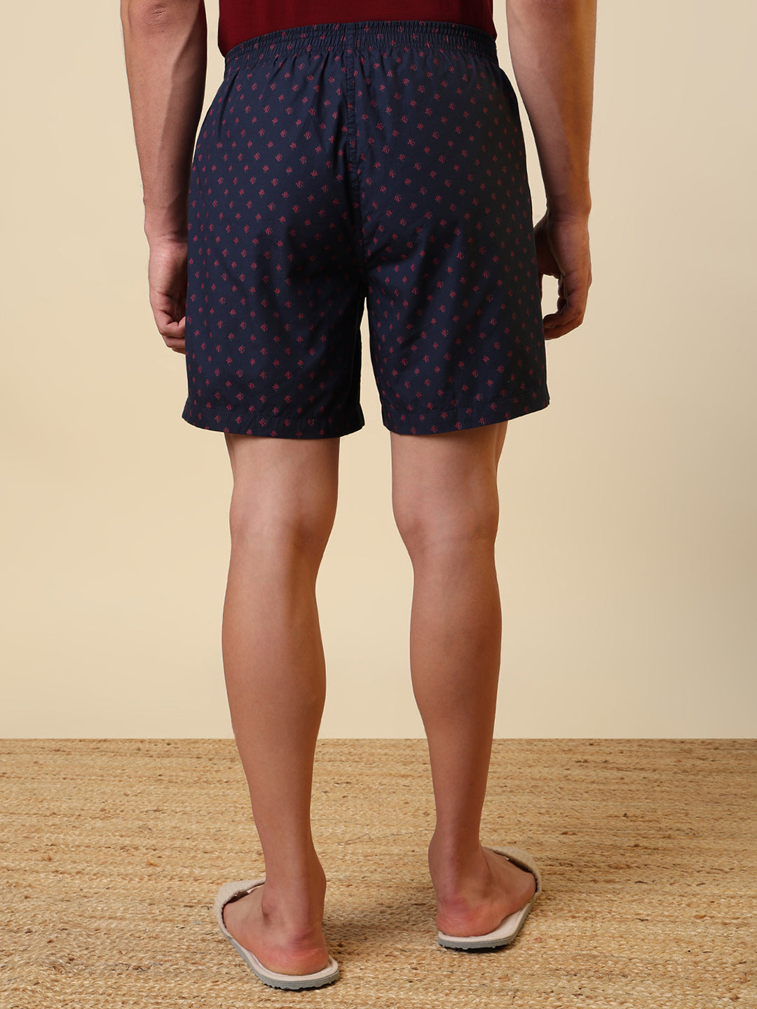 Sleepz Men Blue Printed Regular Fit Cotton Boxer