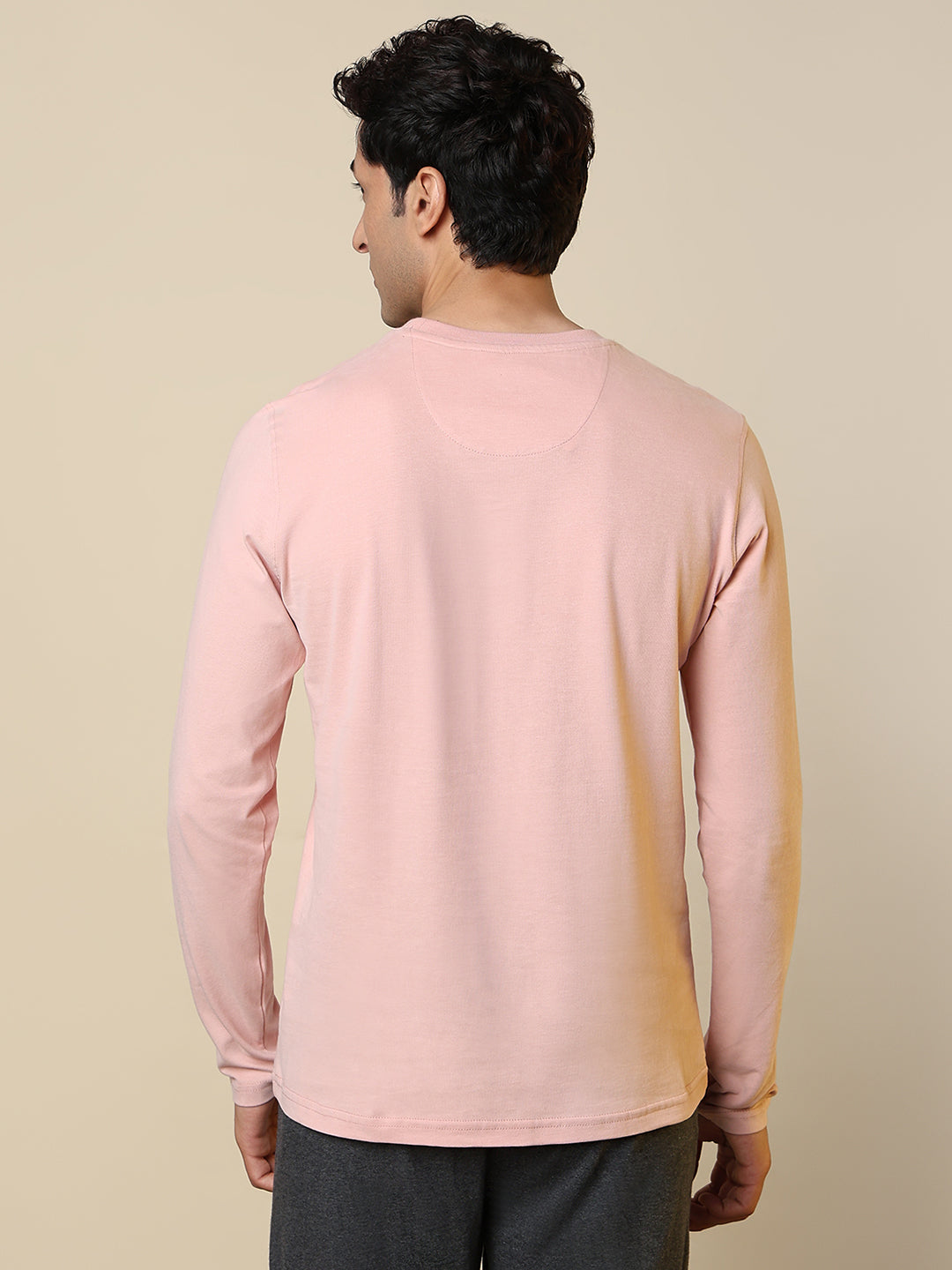 Sleepz Men Orange Solid Regular Fit Cotton T-Shirt