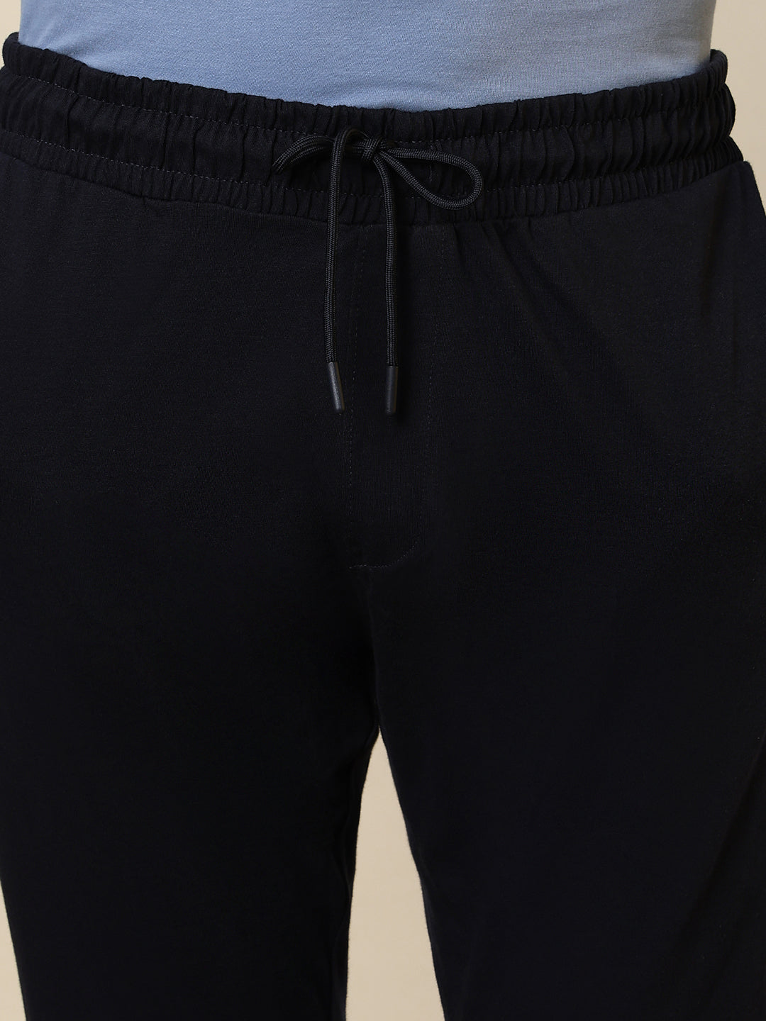 Sleepz Men Blue Solid Regular Fit Cotton Trackpant