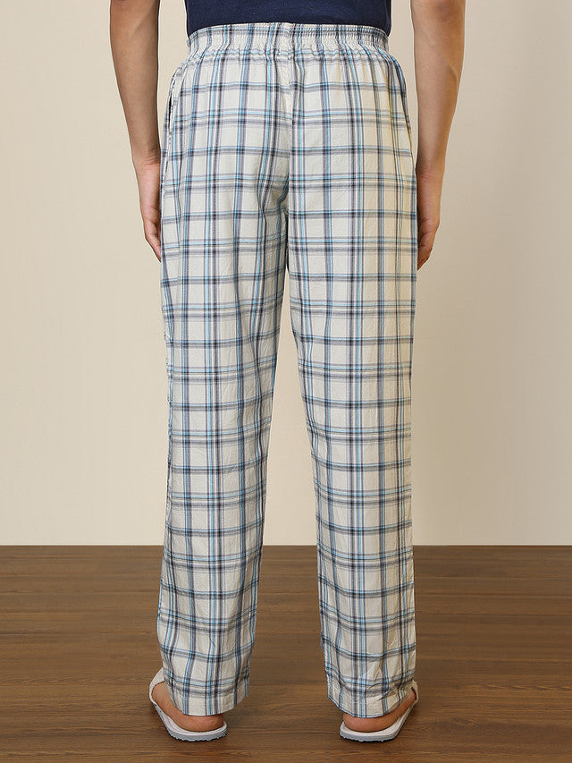 Sleepz Men Brown Checks Regular Fit Cotton Pyjama