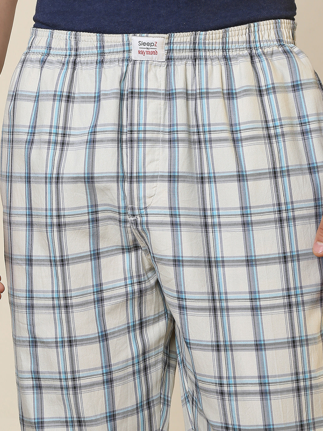 Sleepz Men Brown Checks Regular Fit Cotton Pyjama