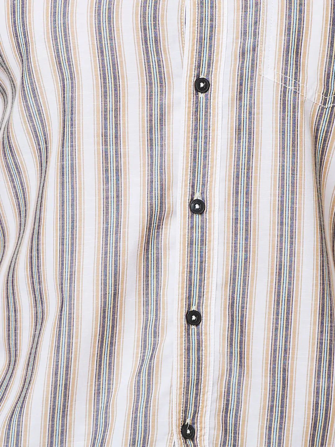 Colorplus Men Brown Striped Contemporary Fit Tencel Blend Casual Shirt