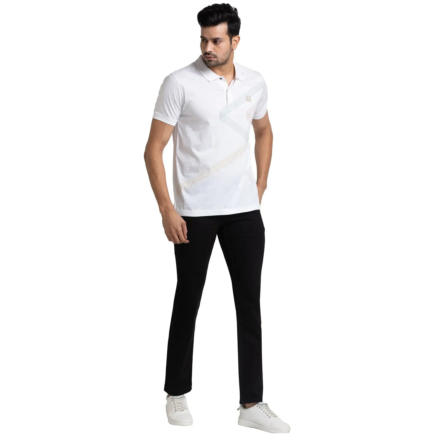 Men Black Tapered Fit Solid Cotton Blend Jeans