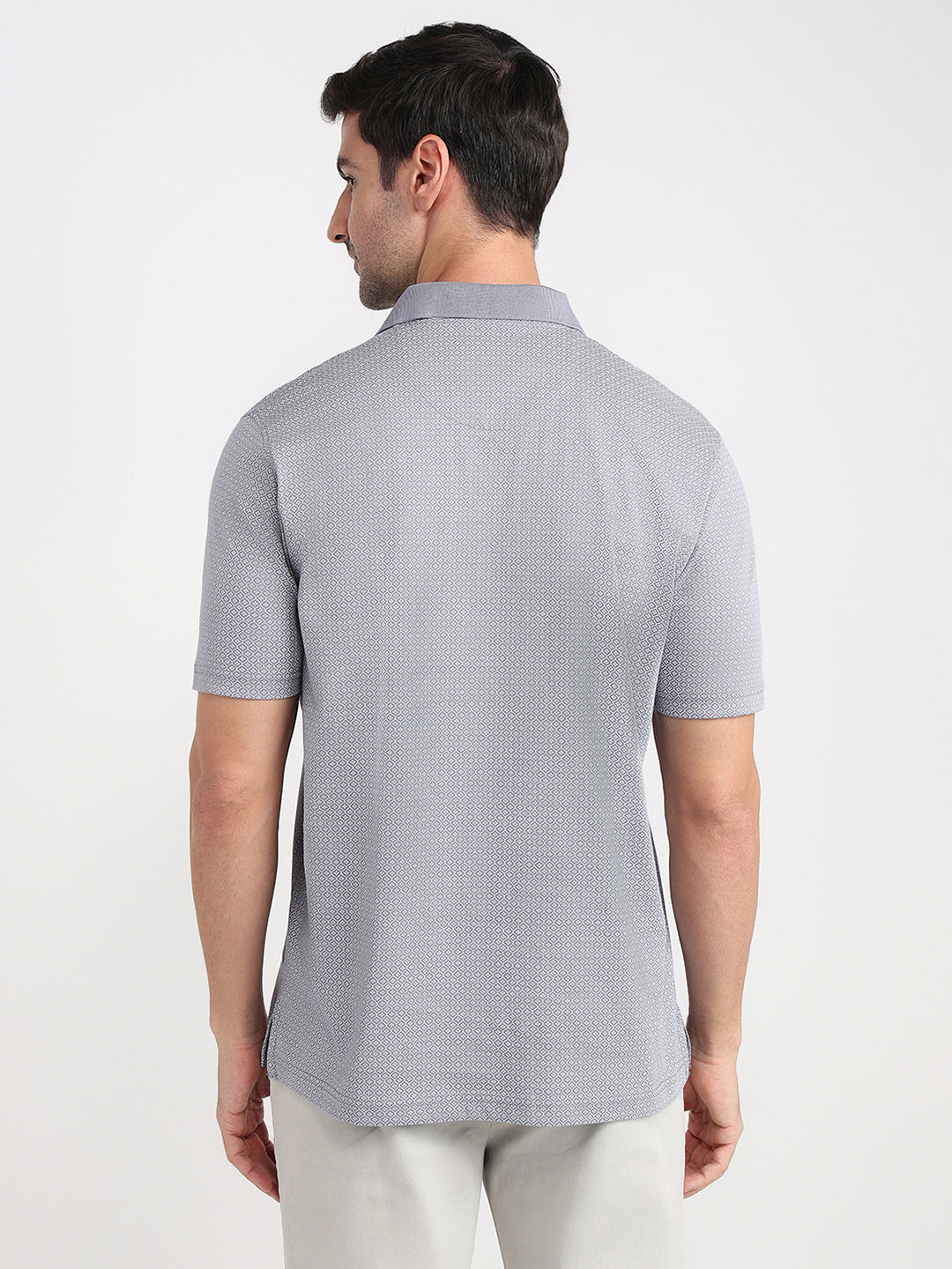 Colorplus Men Grey Printed Comfort Fit Cotton Half Sleeve T-Shirt