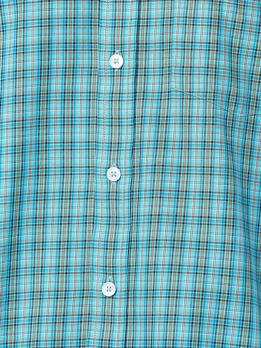 Colorplus Men Green Checks Classic Fit Cotton Casual Shirt