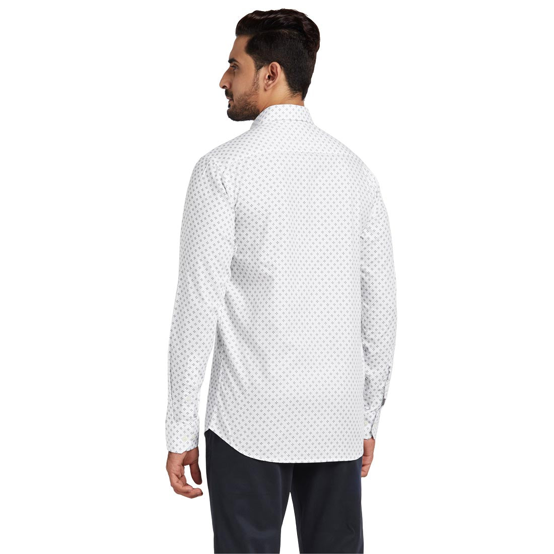 Men Blue Contemporary Fit Print Cotton Full Sleeve Shirts