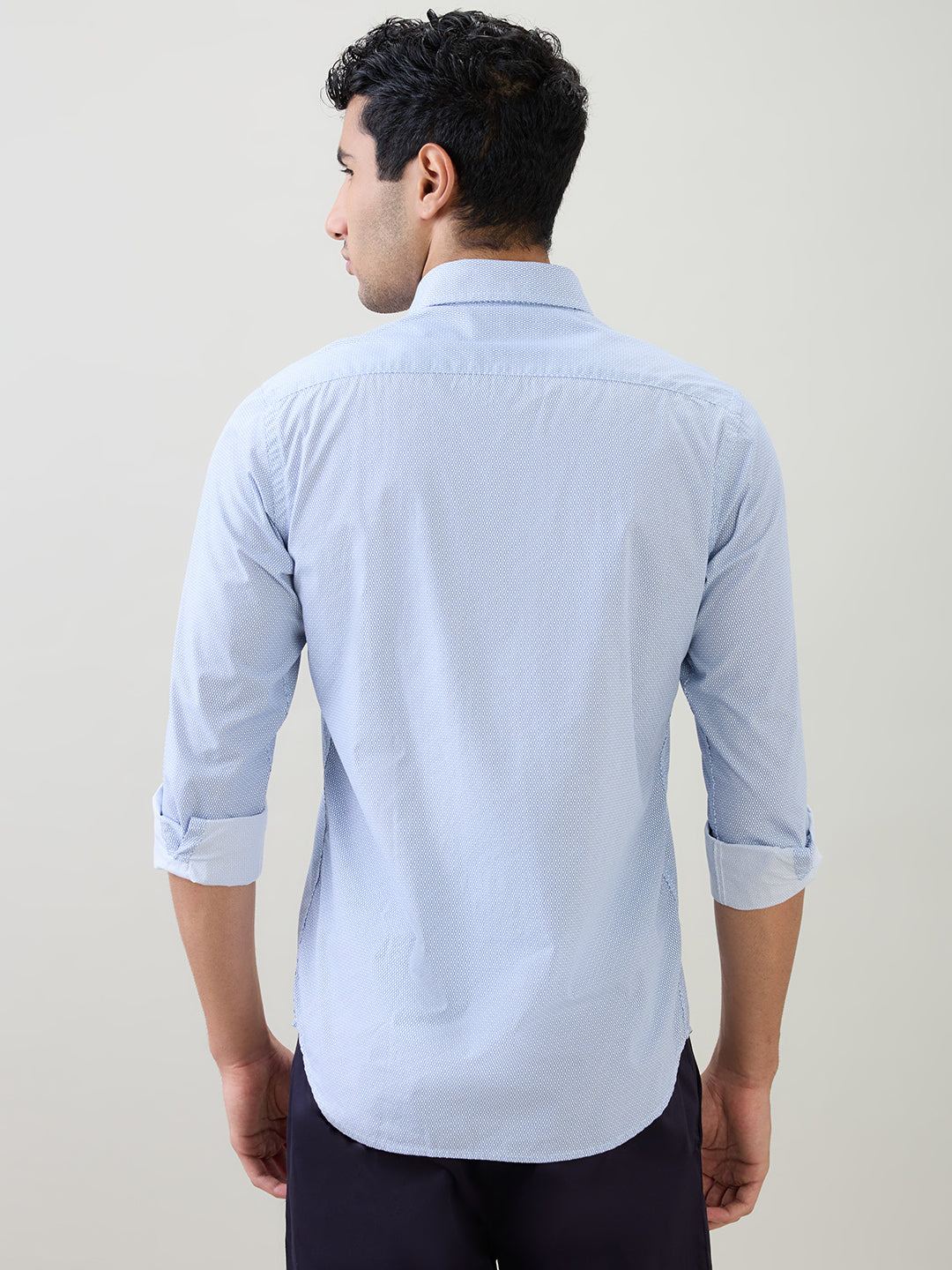 Colorplus Men White Printed Slim Fit Cotton Full Sleeve Casual Shirt