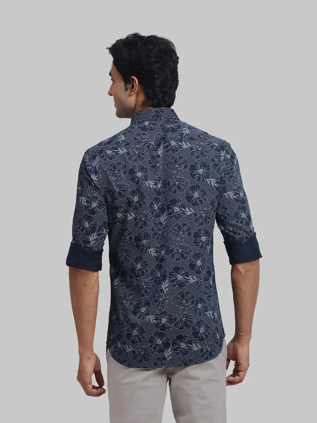 ColorPlus Regular Fit Printed Navy Shirt