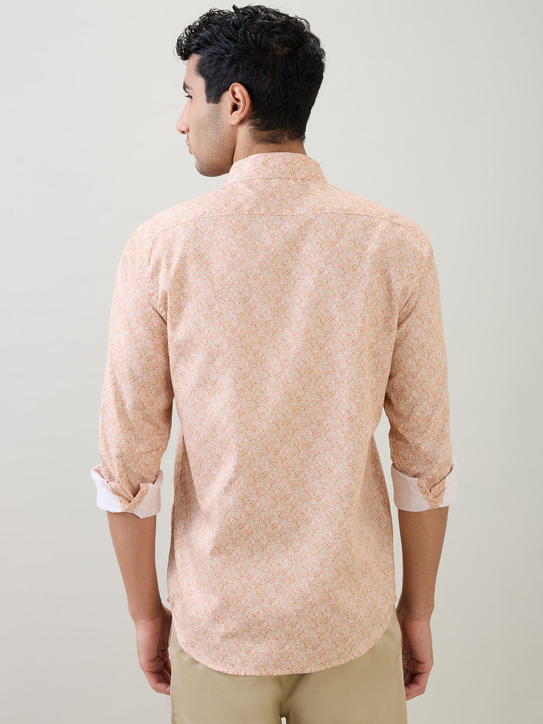 Colorplus Men Red Printed Regular Fit Cotton Full Sleeve Casual Shirt