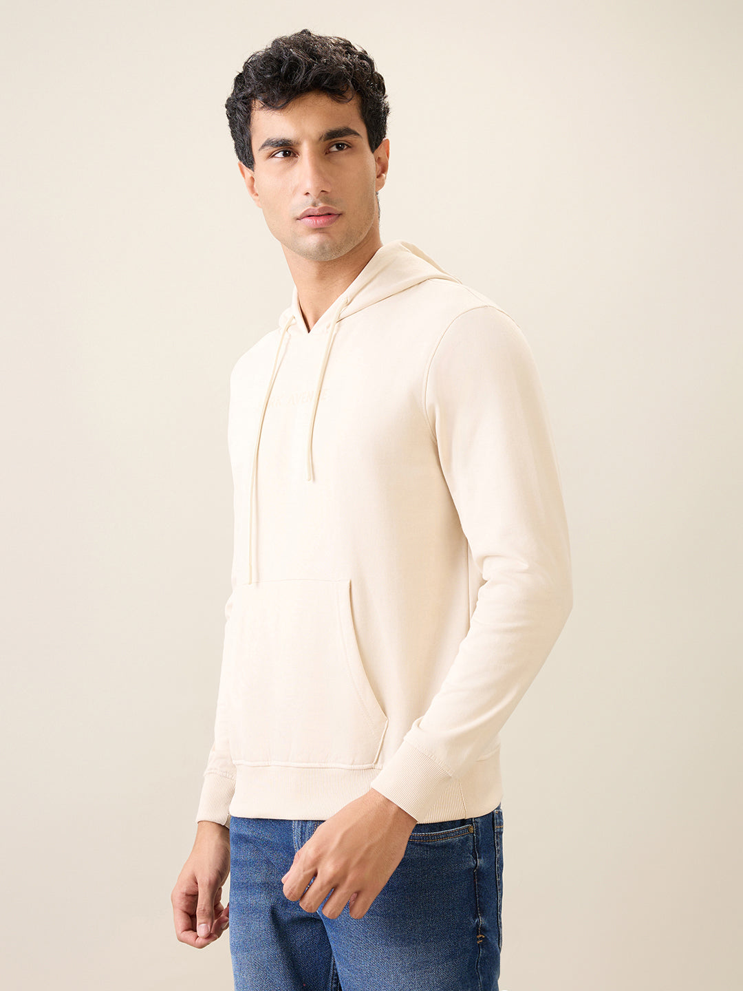 Park Avenue Men Brown Solid Slim Fit Cotton Blend Sweatshirt