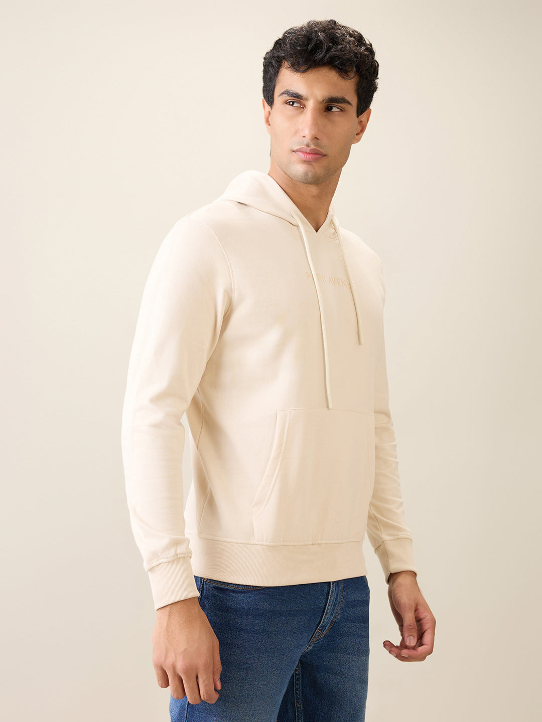 Park Avenue Men Brown Solid Slim Fit Cotton Blend Sweatshirt
