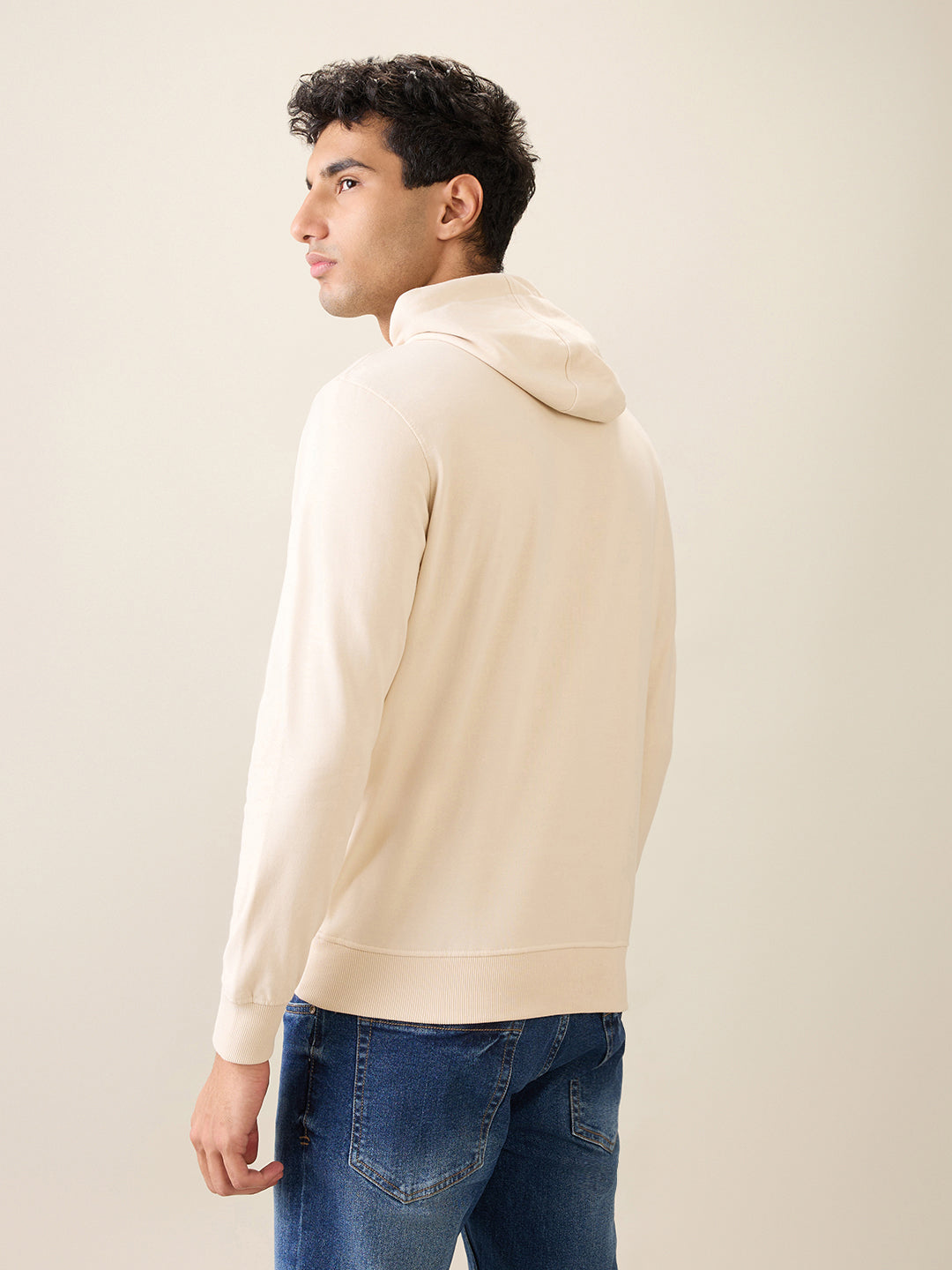 Park Avenue Men Brown Solid Slim Fit Cotton Blend Sweatshirt