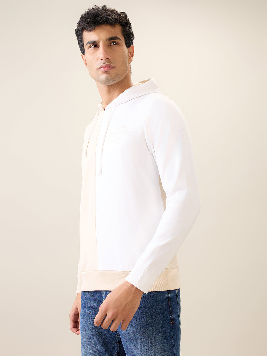Park Avenue Men Brown Cut & Sew Slim Fit Cotton Blend Sweatshirt
