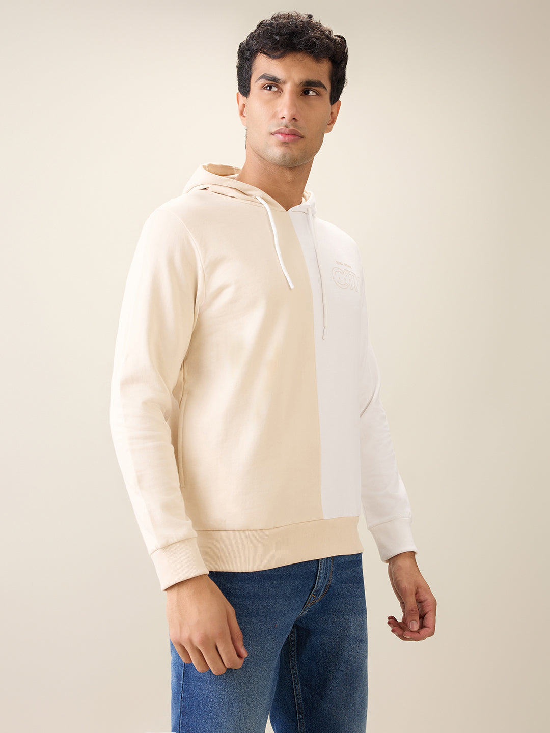 Park Avenue Men Brown Cut & Sew Slim Fit Cotton Blend Sweatshirt