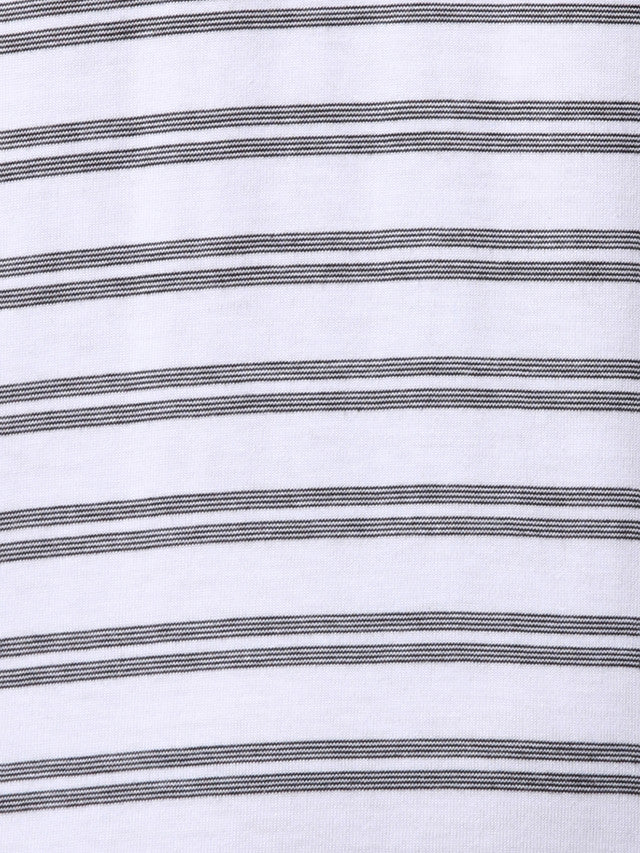 Park Avenue Black Stripe Slim Fit Half Sleeve Cotton Blend T-Shirt