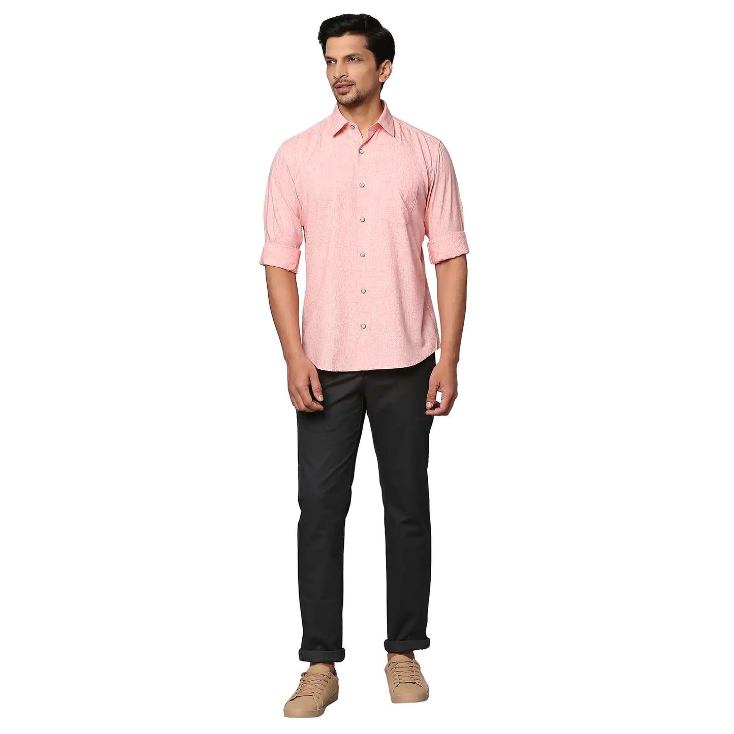 Park Avenue Men Pink Slim Fit Lyocell Blend Casual Shirt
