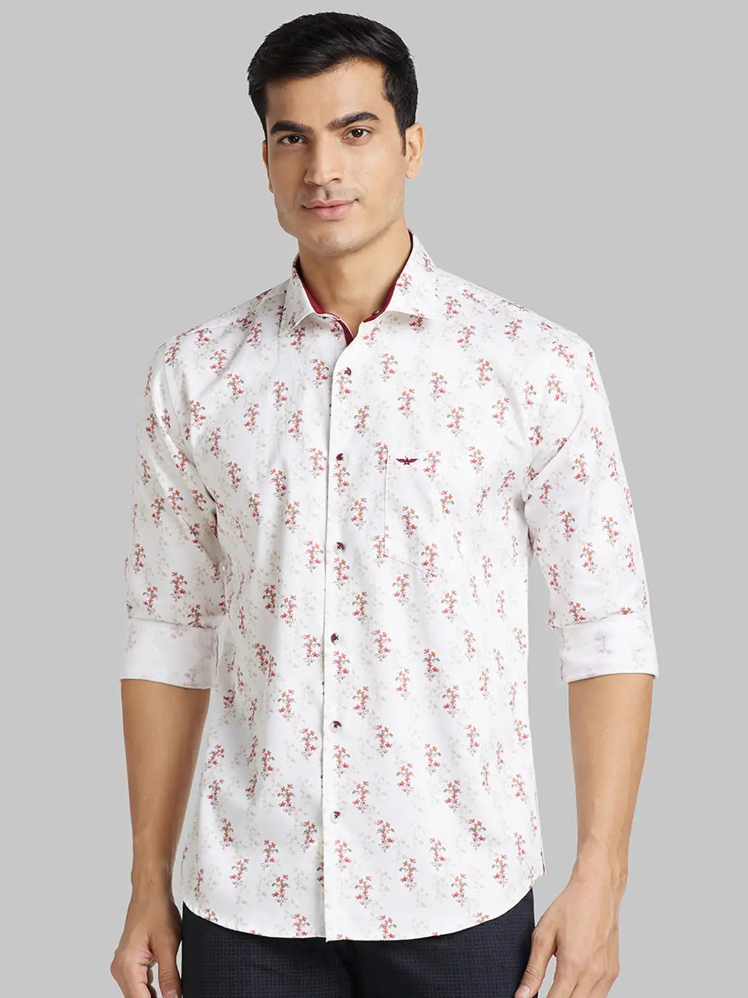 Park Avenue Men White Slim Fit Cotton Casual Shirt