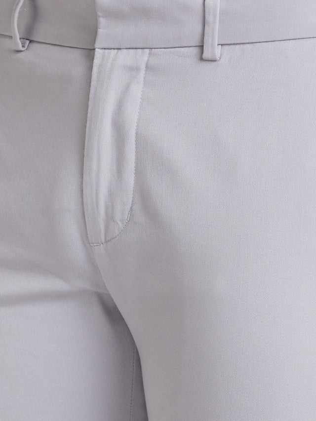 Park Avenue Grey Solid Neo Fit Cotton Blend Trouser
