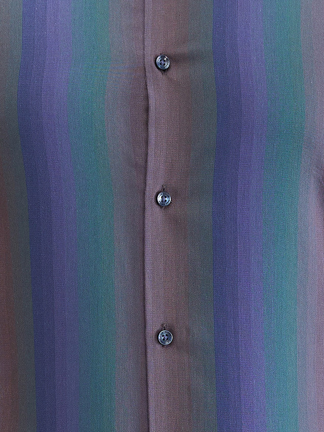 Park Avenue Brown Structure Slim Fit Cotton Formal Shirt