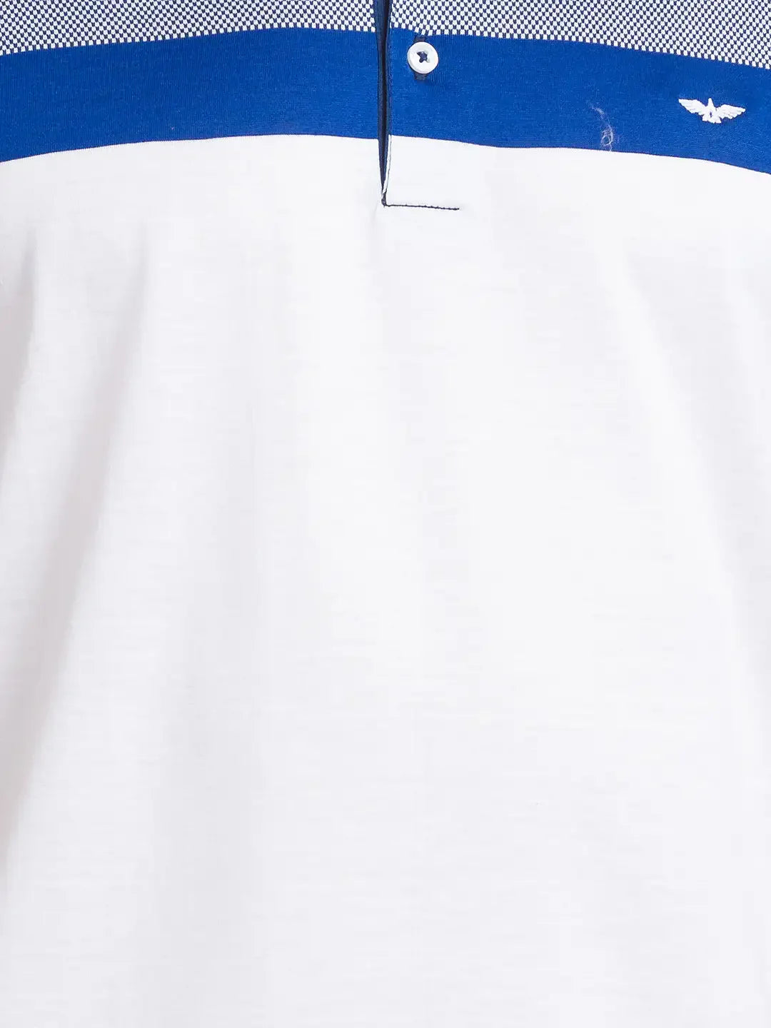 Park Avenue Men White Stripe Slim Fit Cotton T-Shirt