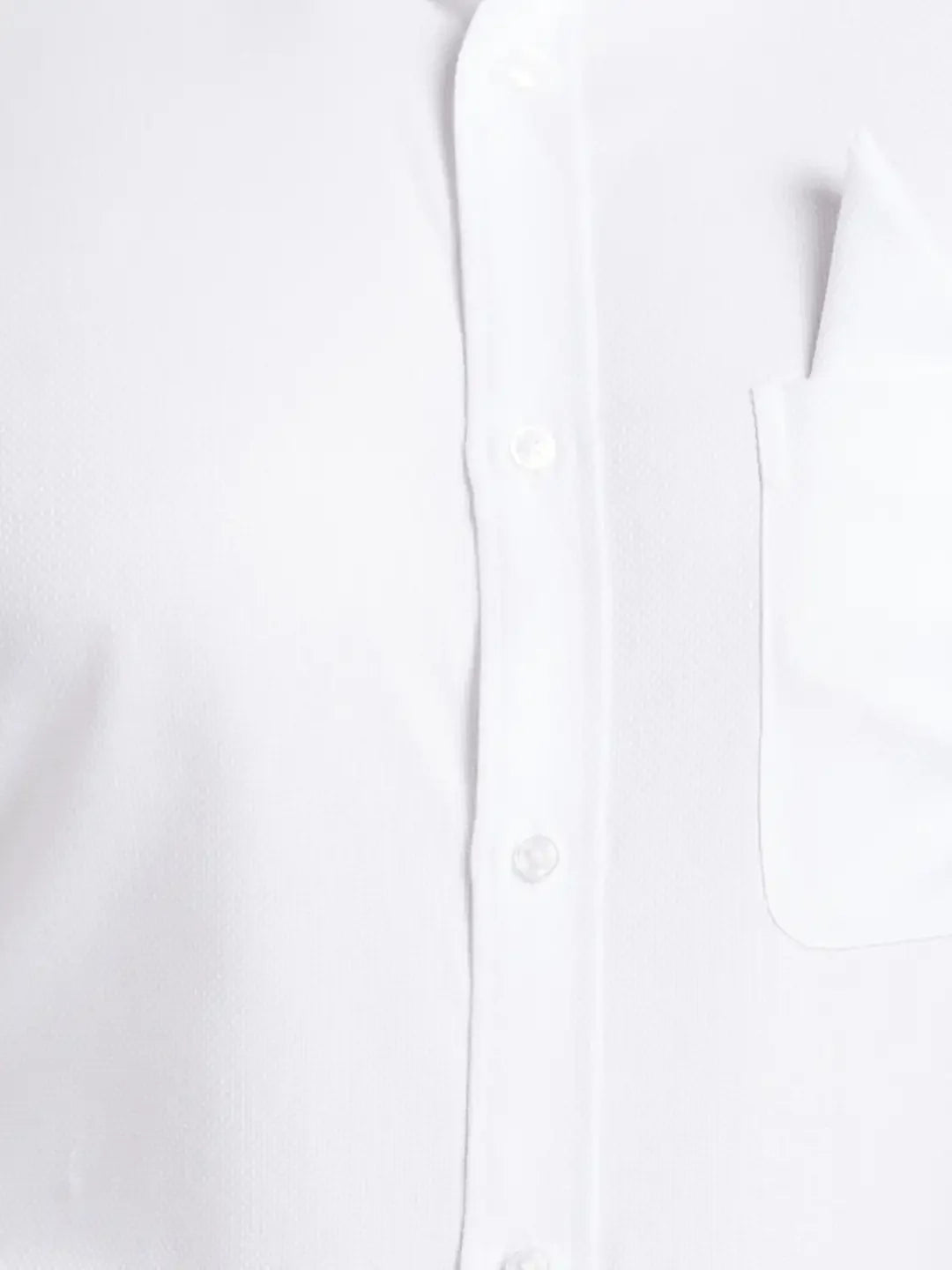 Men White Luxus Fit Structure  Cotton Full Sleeve Regular Collar Shirts