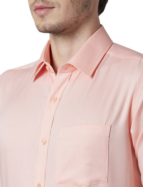 Park Avenue Men Orange Structure Regular Fit Cotton Shirt