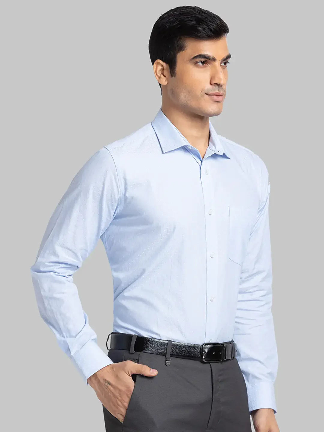 Men Blue Slim Fit Stripe Cotton Blend Shirts
