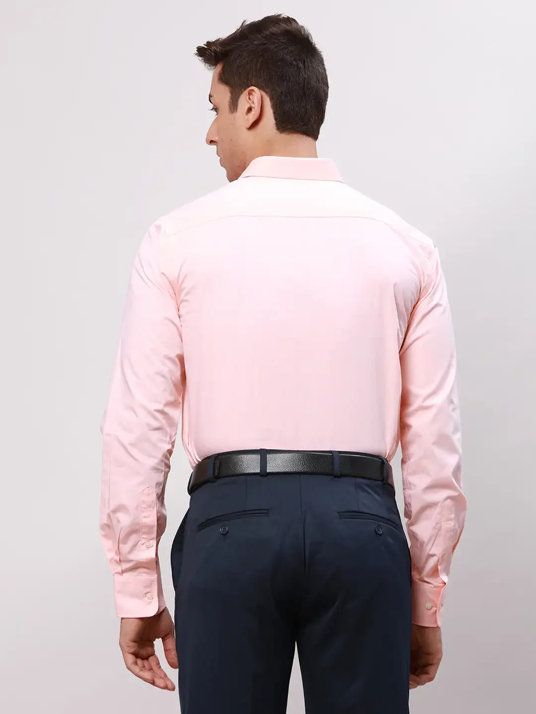 Park Avenue Men Orange Solid Slim Fit Cotton Shirt