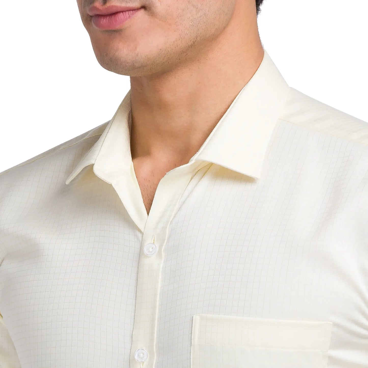 Park Avenue Men Yellow Slim Fit Structured Cotton Formal Shirt
