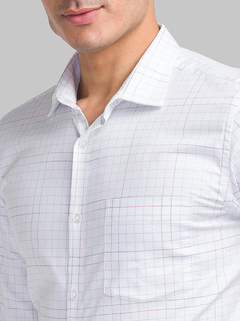 Park Avenue Men Grey Slim Fit Checks Shirt