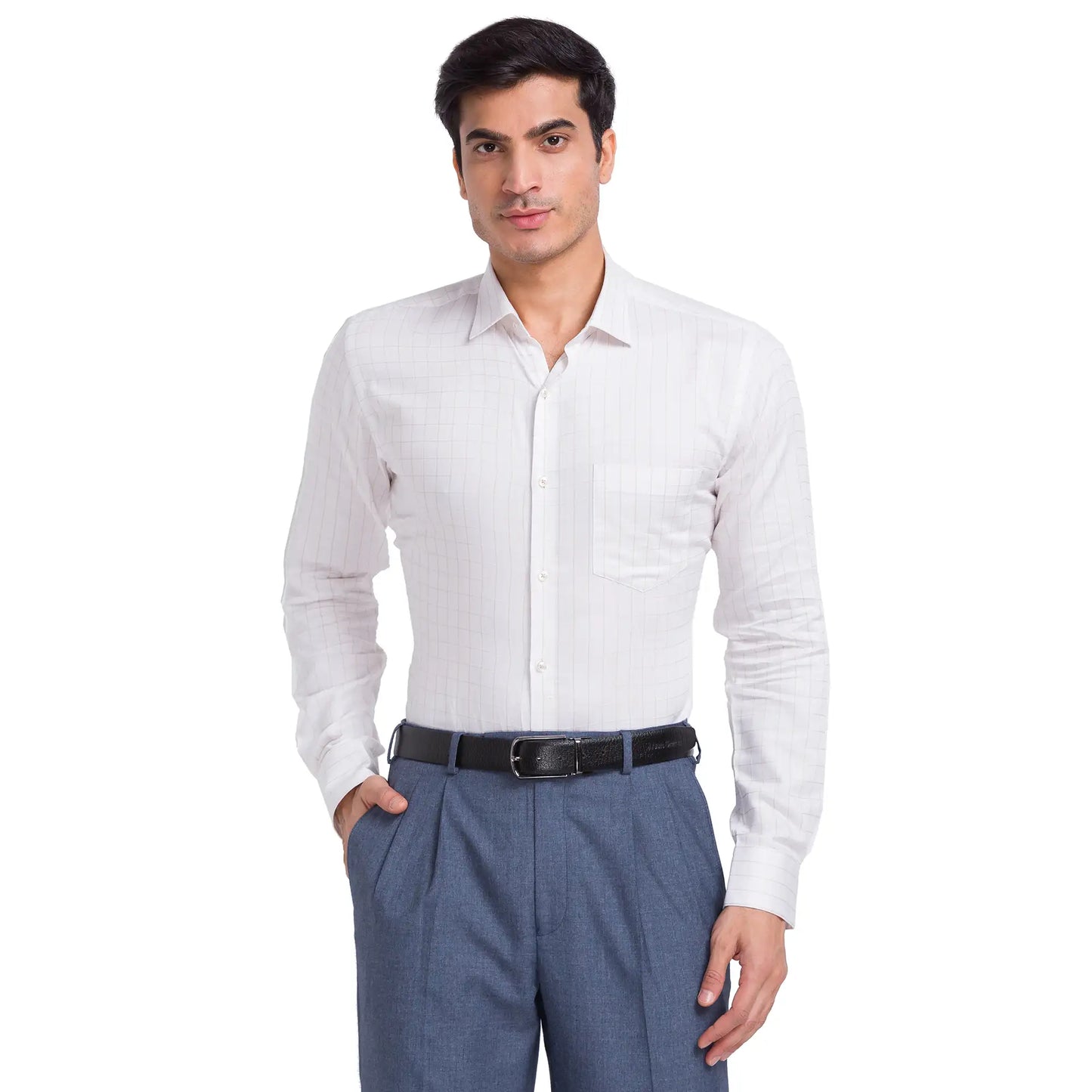 Park Avenue Men White Cotton Formal Shirt