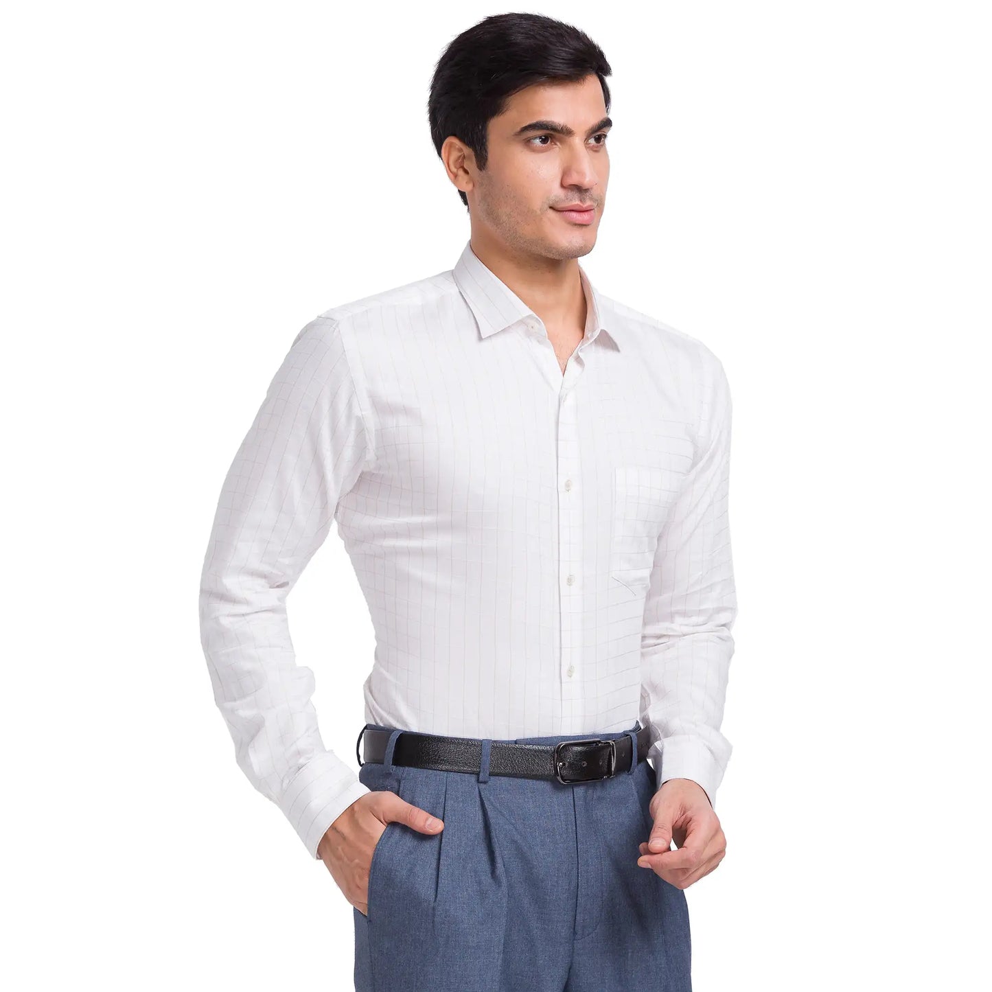 Park Avenue Men White Cotton Formal Shirt