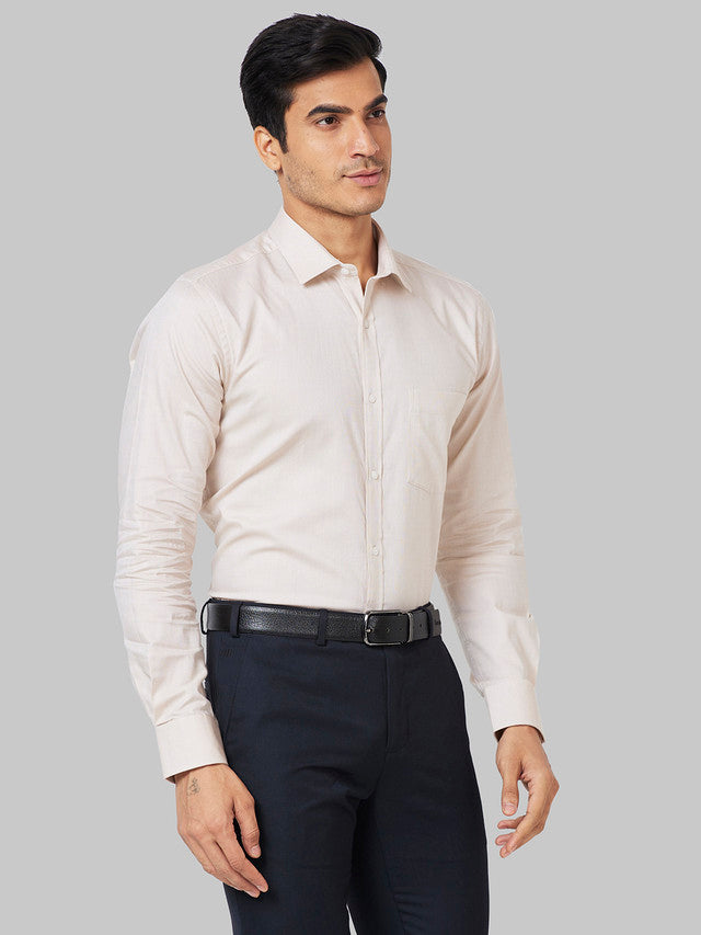 Park Avenue Men Brown Structure Slim Fit Cotton Formal Shirt