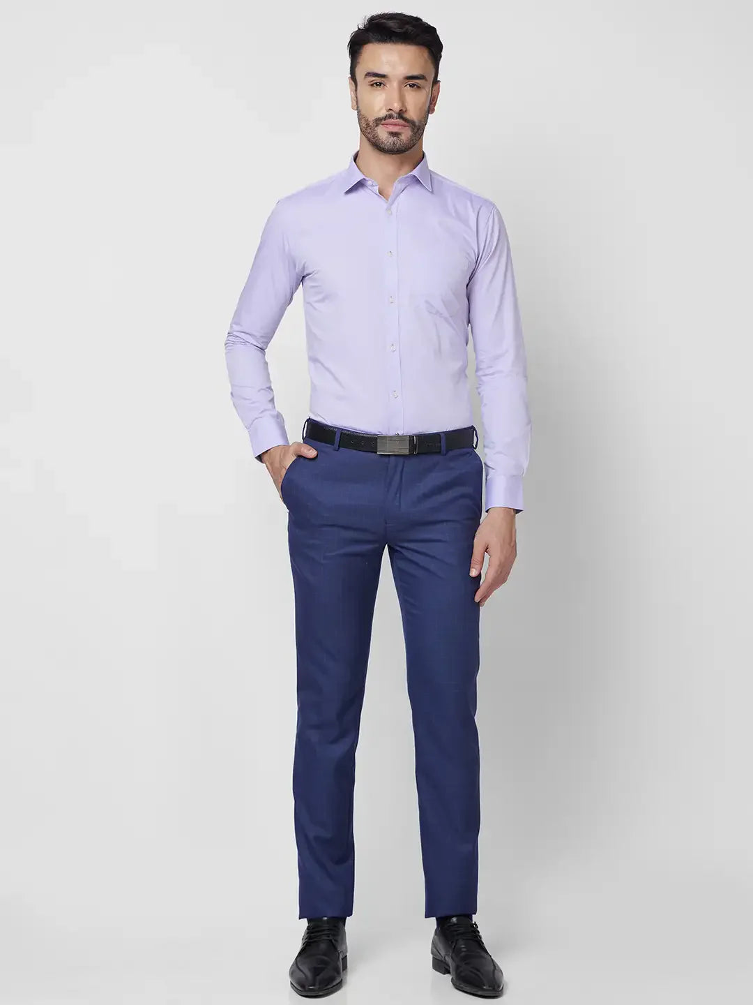 Park Avenue Men Purple Solid Slim Fit Cotton Formal Shirt