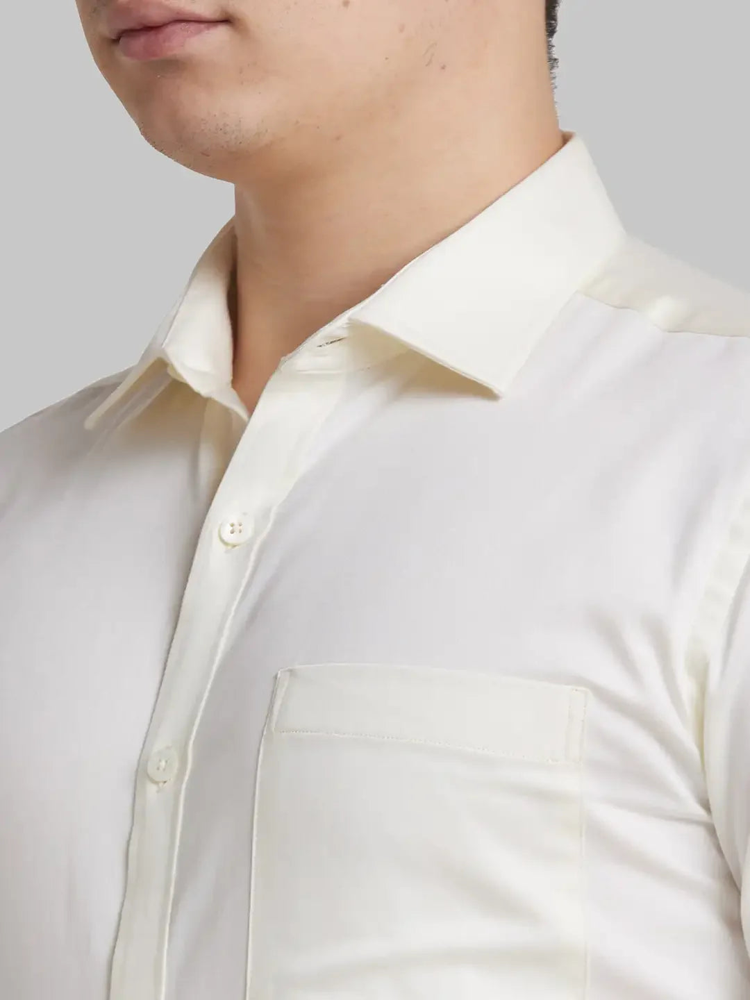 Men Yellow Slim Fit Solid Cotton Shirts