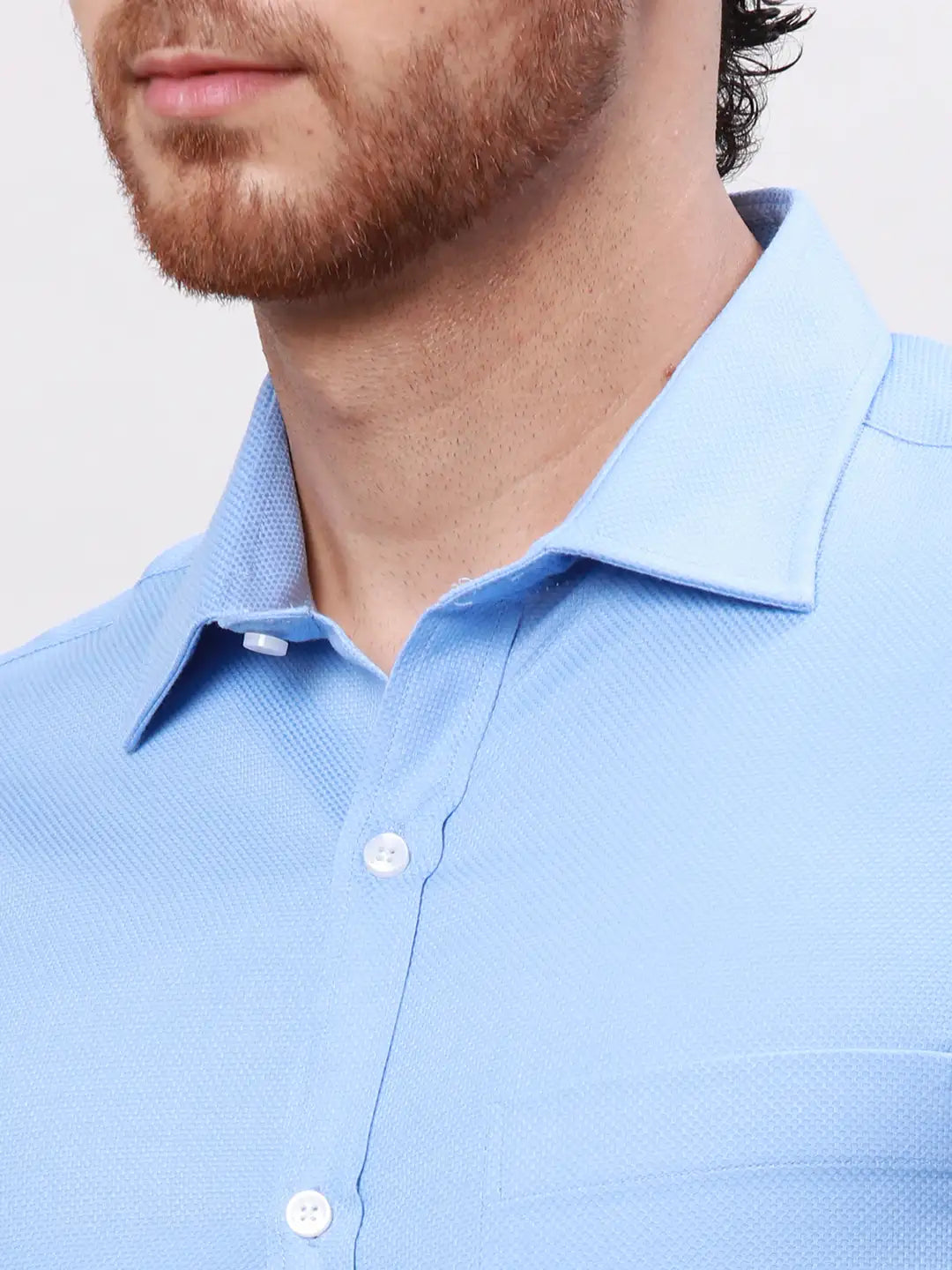 Park Avenue Men Blue Slim Fit Structure Cotton Shirts