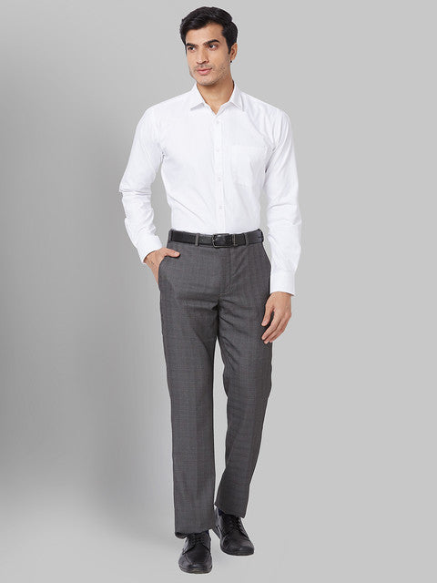 Park Avenue Men White Herringbone Slim Fit Cotton Blend Shirt
