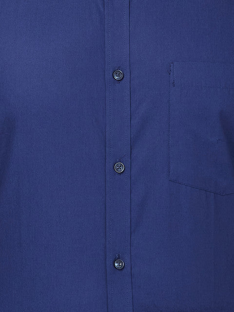 Park Avenue Men Blue Solid Slim Fit Cotton Shirt
