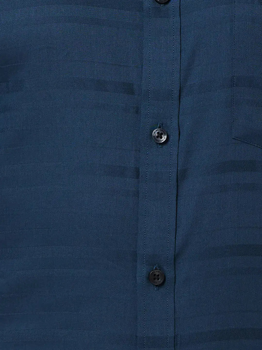 Men Petrol Slim Fit Stripe Cotton Shirts