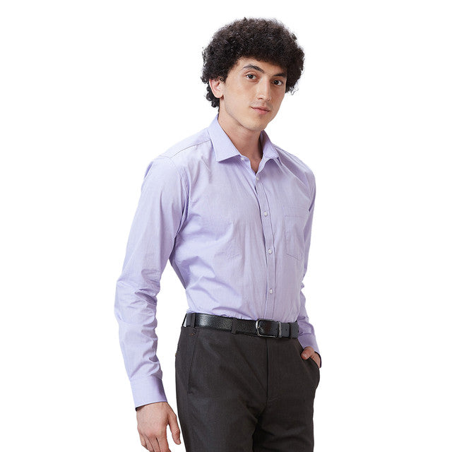 Park Avenue Men Purple Solid Slim Fit Cotton Formal Shirt