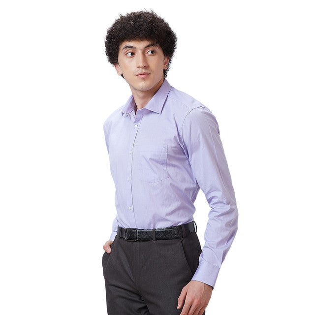 Park Avenue Men Purple Solid Slim Fit Cotton Formal Shirt