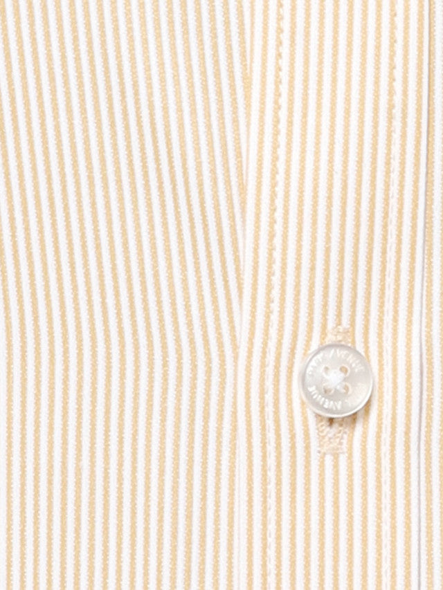 Park Avenue Men Yellow Striped Slim Fit Full Sleeve Semi Cut Away Collar Shirt