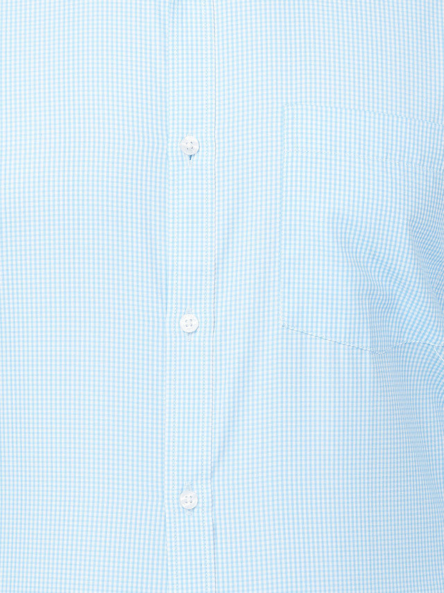 Park Avenue Blue Structure Slim Fit Full Sleeve Cotton Blend Shirt