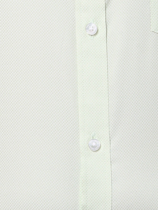 Park Avenue Green Structure Slim Fit Cotton Blend Formal Shirt