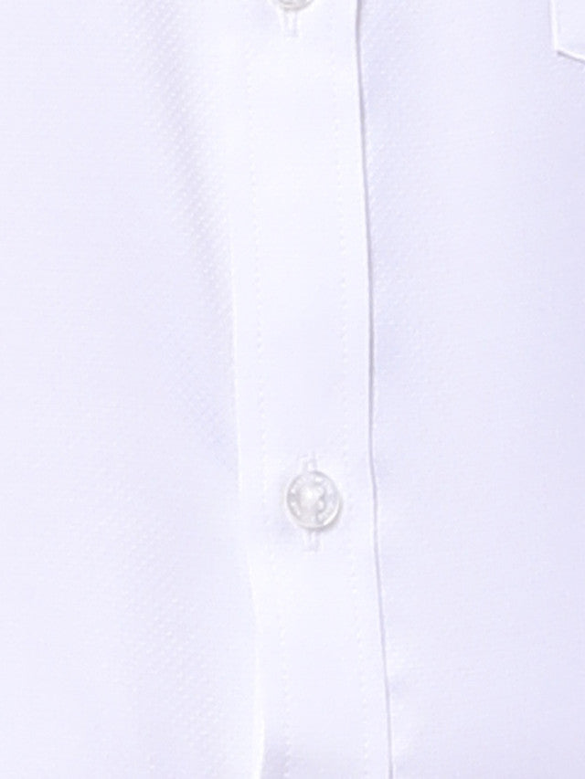 Park Avenue White Structure Slim Fit Cotton Blend Formal Shirt