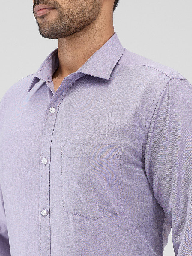 Park Avenue Purple Structure Slim Fit Cotton Blend Formal Shirt