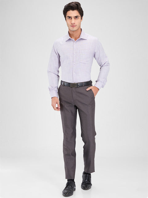 Park Avenue Men Purple Structure Slim Fit Cotton Blend Shirt