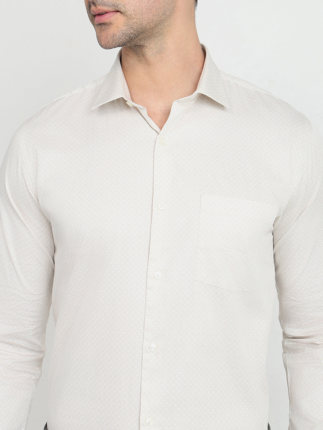 Park Avenue Men Brown Printed Slim Fit Cotton Full Sleeve Formal Shirt